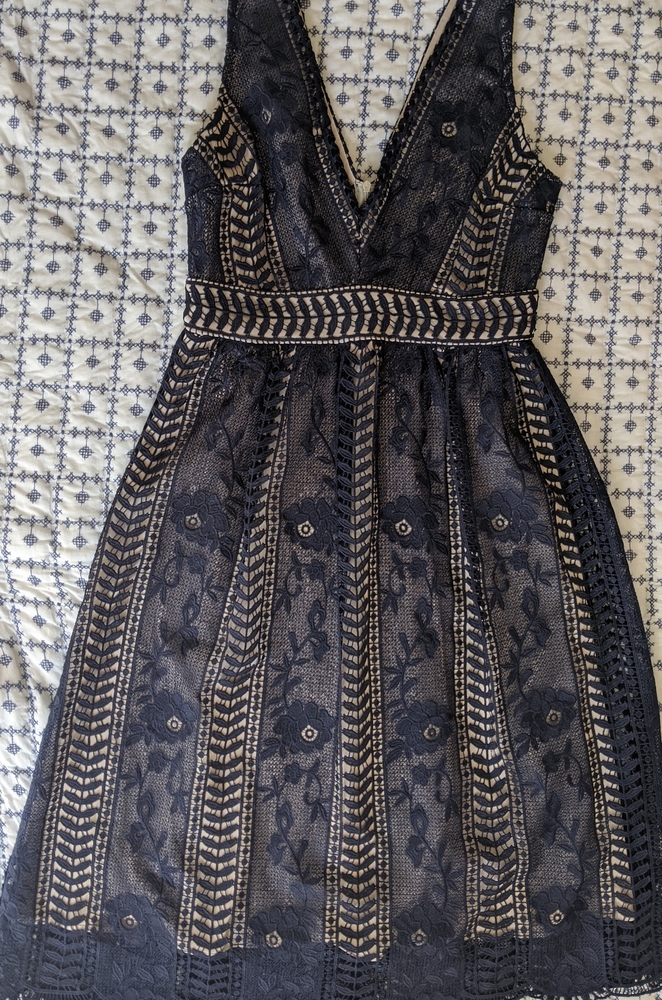 NWT Just Me navy lace dress - Picture 7 of 8